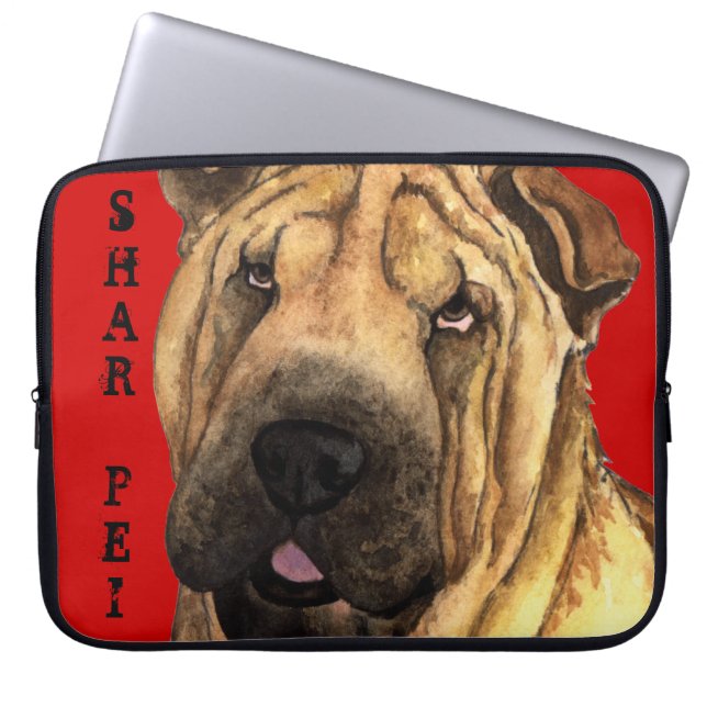 Capa Para Notebook Bloco de Cores Shar-Pei (Frente)