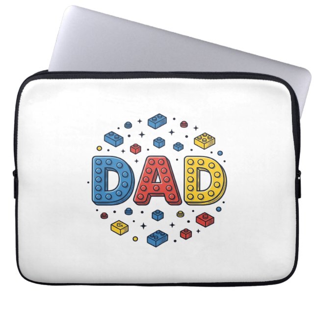 Capa Para Notebook Blocos de Construção do Papai Design Vetorial Vint (Frente)
