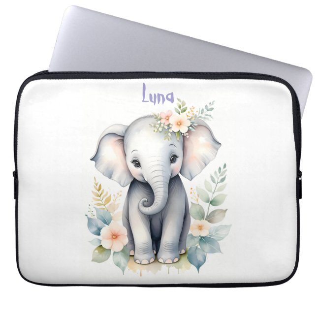 Capa Para Notebook Blooming Baby Elephant (Frente)
