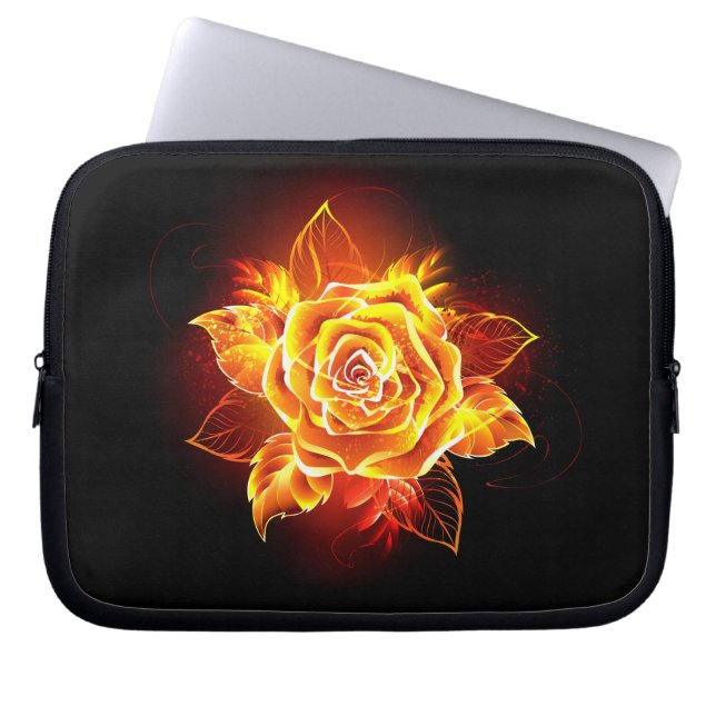 Capa Para Notebook Blooming Fire Rosa (Frente)
