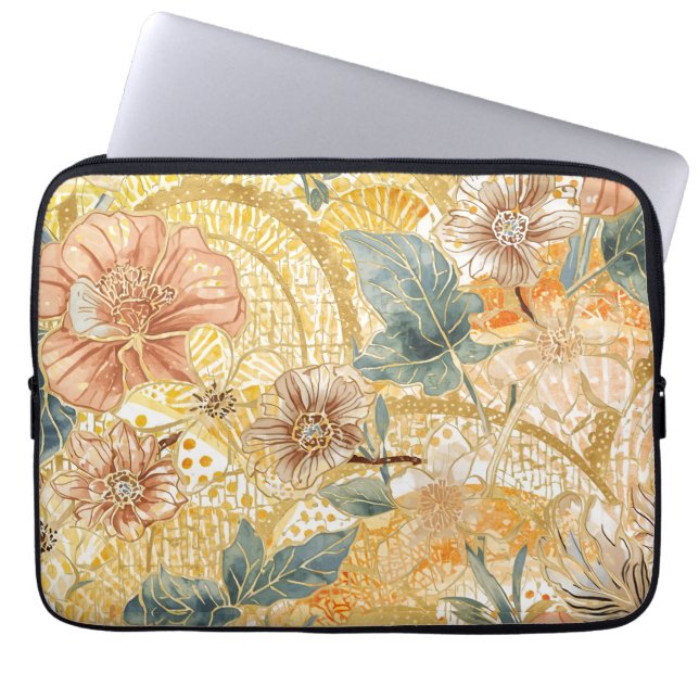 Capa Para Notebook  Blooming Flowers and Yellow Peach Design Art (Frente)