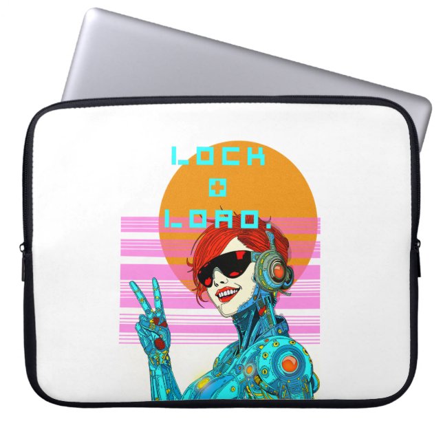 Capa Para Notebook Bloqueio + Carga - Cyberpunk Vibe (Frente)