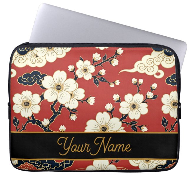 Capa Para Notebook Blossom Nouveau | Elegant Floral Custom (Frente)