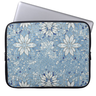 Capa Para Notebook blue floral mosaic