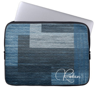 Capa Para Notebook Blue Jean patch Work
