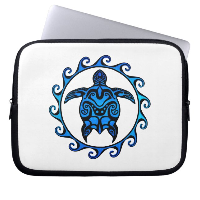 Capa Para Notebook Blue Tribal Turtle Sun (Frente)