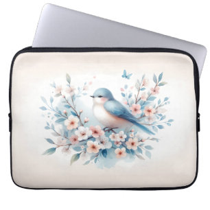 Capa Para Notebook Bluebird Blossom Aquarela Serenidade