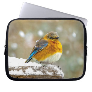 Capa Para Notebook Bluebird oriental na neve - Foto original