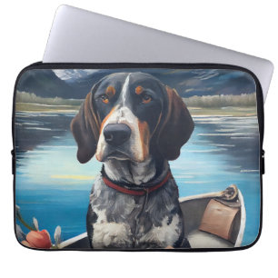 Capa Para Notebook Bluetick Coonhound em uma Paddle: Uma Aventura Cên