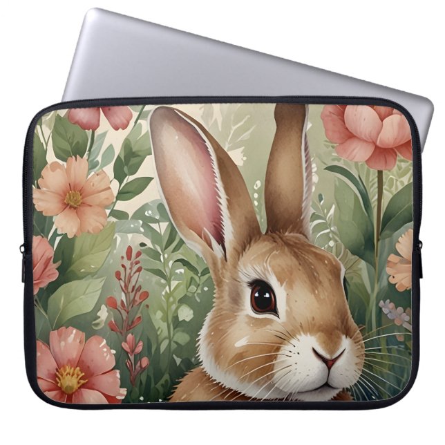 Capa Para Notebook Blush Blooms e Bunny Dreams Eletrônicos Bag (Frente)