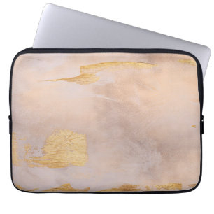 Capa Para Notebook Blush Dourado rosa e textura Dourada