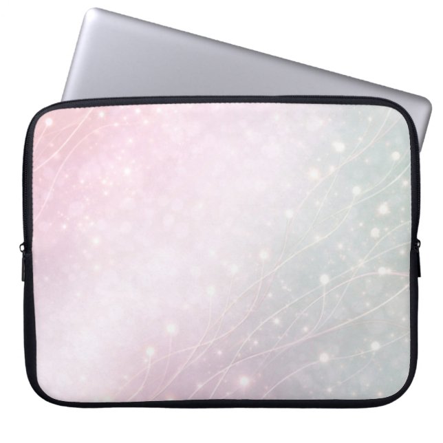 Capa Para Notebook Blush pink and soft mint green patterns AI art  (Frente)