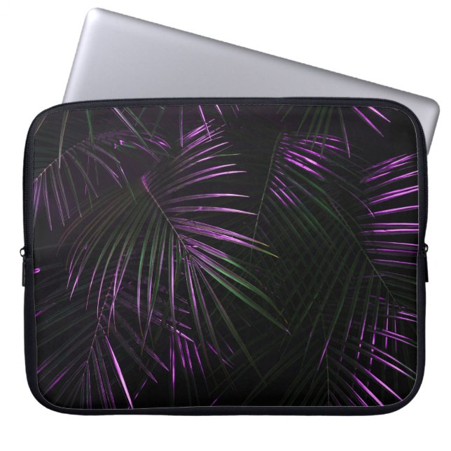 Capa Para Notebook Boa noite na floresta tropical. Palmeira deixa sel (Frente)