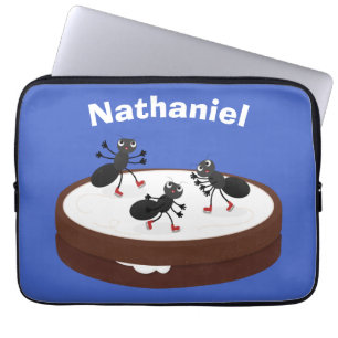 Capa Para Notebook Boas formigas patinando em desenho de biscoito
