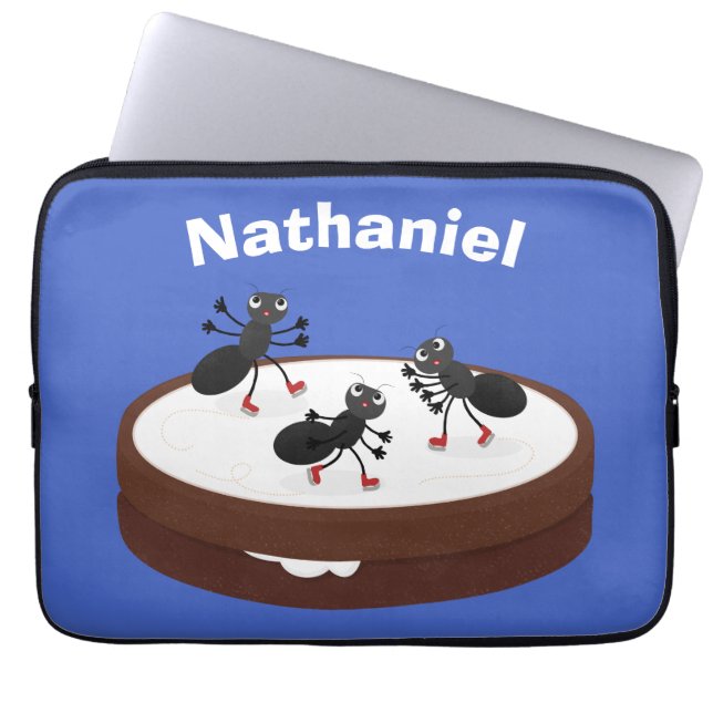 Capa Para Notebook Boas formigas patinando em desenho de biscoito (Frente)