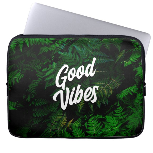 Capa Para Notebook Boas Vibes Design de Folha Tropical (Frente)