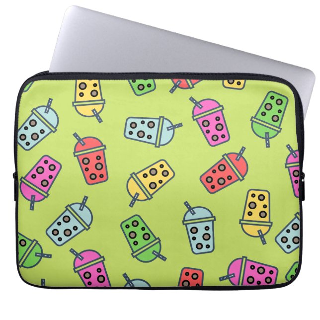 Capa Para Notebook Boba Bubble Tea Pattern (Frente)