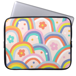Capa Para Notebook Boho baby verão chicoteado arco-íris sem costura