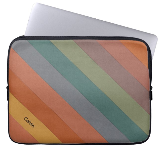 Capa Para Notebook Boho Diagonal Stripes (Frente)