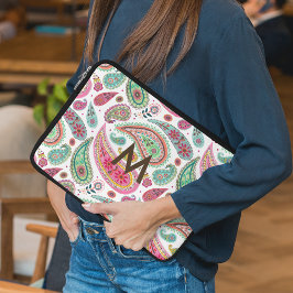 Capa Para Notebook Boho Paisley Multicolor padrão menina monograma