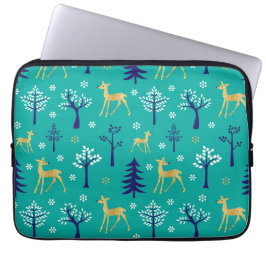 Capa Para Notebook Boho Trees Dourados Deers Moderno