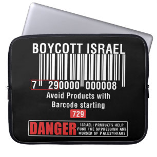 Capa Para Notebook Boicote Israel Mercadorias Evitam Código de Barras