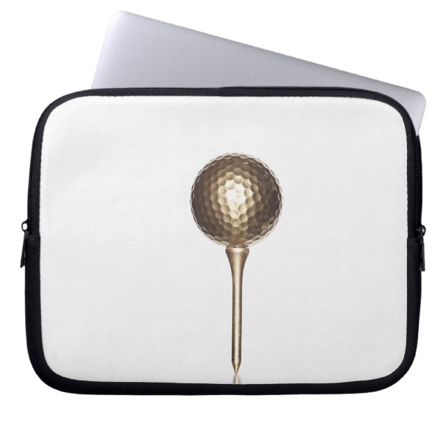 Capa Para Notebook Bola de golfe Dourado e T (Frente)