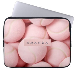 Capa Para Notebook Bola de Tênis Rosa Chic Pastel Personalizada
