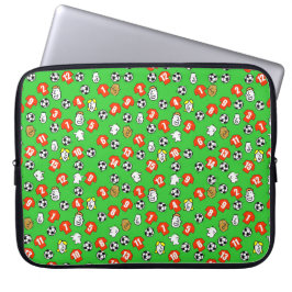 Capa Para Notebook Bolas de Futebol, Camisas Vermelhas e Fãs