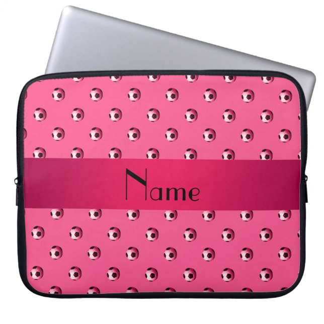 Capa Para Notebook Bolas de futebol cor-de-rosa conhecidas (Frente)