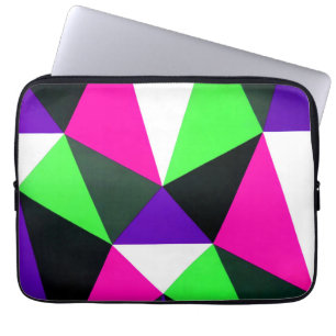 Capa Para Notebook Bold 80s Colorido Bloco Neon Verde Púrpura