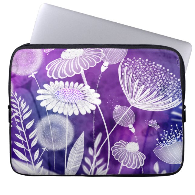 Capa Para Notebook Bold Purple and Violet Wild Flower Art (Frente)