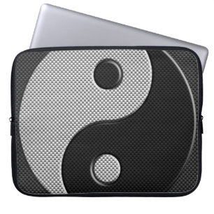 Capa Para Notebook Bold Yin Yang no estilo de Impressão de fibra de c