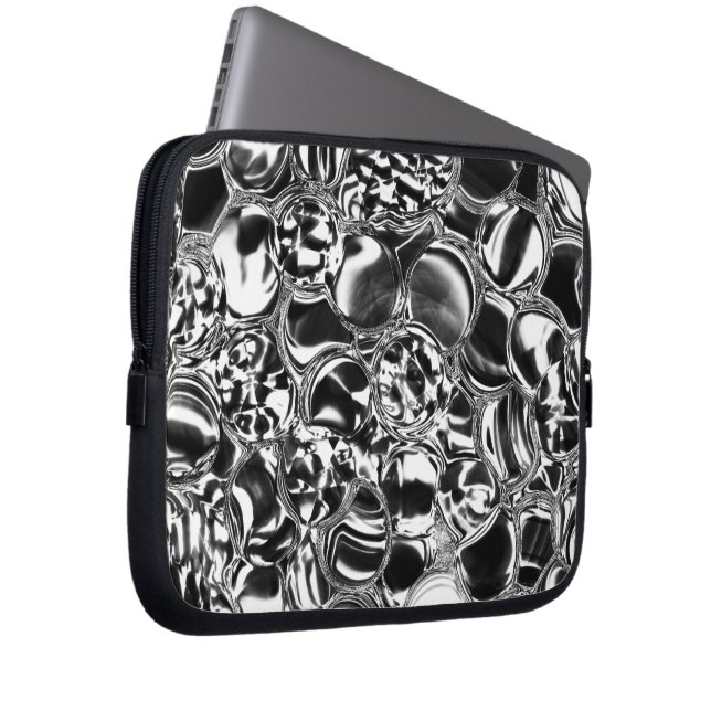 Capa Para Notebook Bolhas de prata com tom de vidro ou metal (Frente Esquerda)