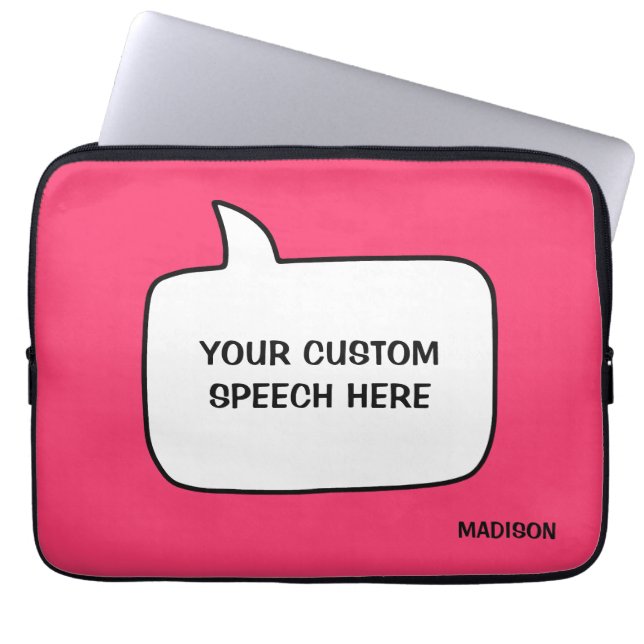 Capa Para Notebook Bolhas de Voz Personalizadas, Texto e Cor (Frente)