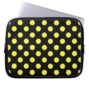 Capa Para Notebook Bolinhas amarelas no fundo preto