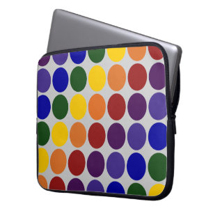 Capa Para Notebook Bolinhas arco-íris em Cinzas