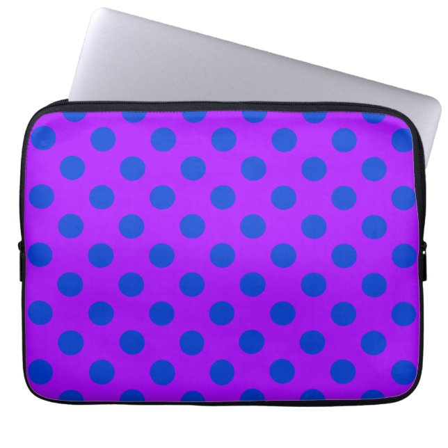 Capa Para Notebook Bolinhas azuis em roxo (Frente)