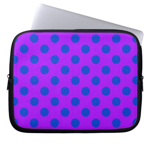 Capa Para Notebook Bolinhas azuis em roxo (Frente)