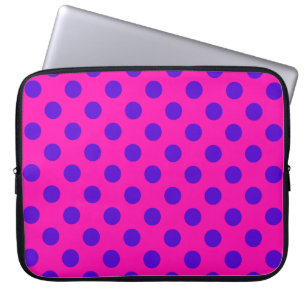 Capa Para Notebook Bolinhas azuis na fúcsia