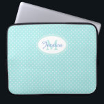 Capa Para Notebook Bolinhas Azul Pastel Personalizada<br><div class="desc">Bolinhas bonita personalizada bolsa de laptop.</div>