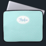 Capa Para Notebook Bolinhas Azul Pastel Personalizada<br><div class="desc">Bolinhas bonita personalizada bolsa de laptop.</div>
