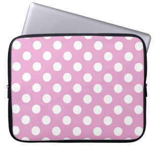 Capa Para Notebook Bolinhas brancas a rosa pálido
