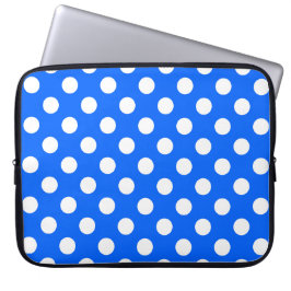 Capa Para Notebook Bolinhas brancas de azul real
