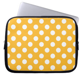 Capa Para Notebook Bolinhas brancas em amarelo