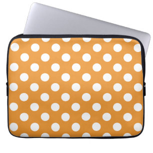 Capa Para Notebook Bolinhas brancas em âmbar
