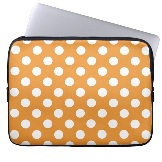 Capa Para Notebook Bolinhas brancas em âmbar (Frente)