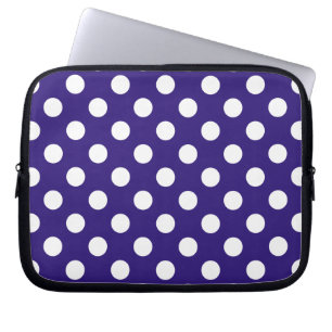 Capa Para Notebook Bolinhas brancas em azul escuro