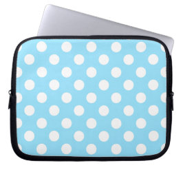 Capa Para Notebook Bolinhas brancas em azul pálido