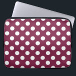 Capa Para Notebook Bolinhas brancas em burgundy<br><div class="desc">Bolinhas brancas em burgundy</div>
